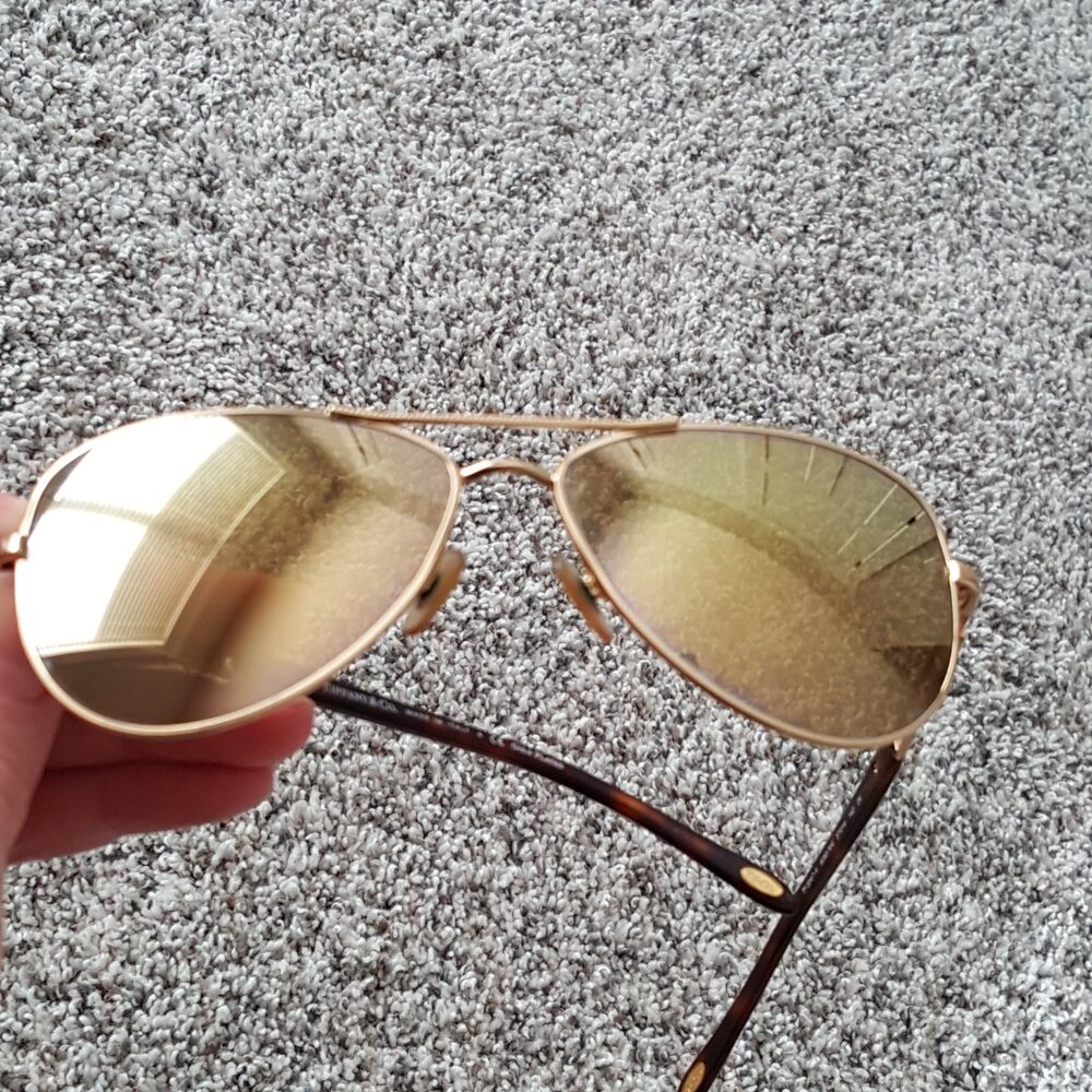 Tiffany & Co. 18K GOLD PLATED Atlas Aviator Pilot Sunglasses Mirror Roman Numer - Picture 8 of 17